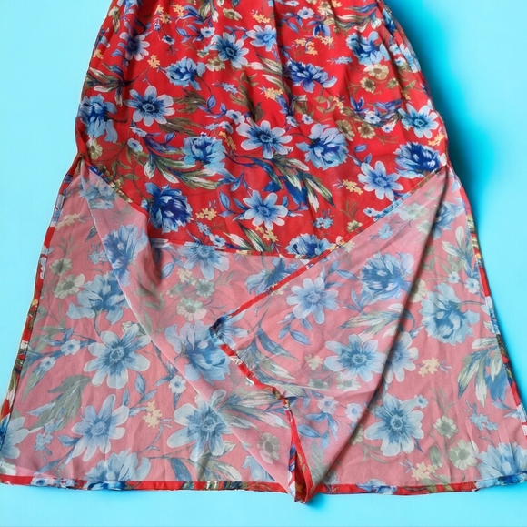 Emma & Michelle Floral Ruffled Cold Shoulder Maxi Dress - Picture 4 of 12